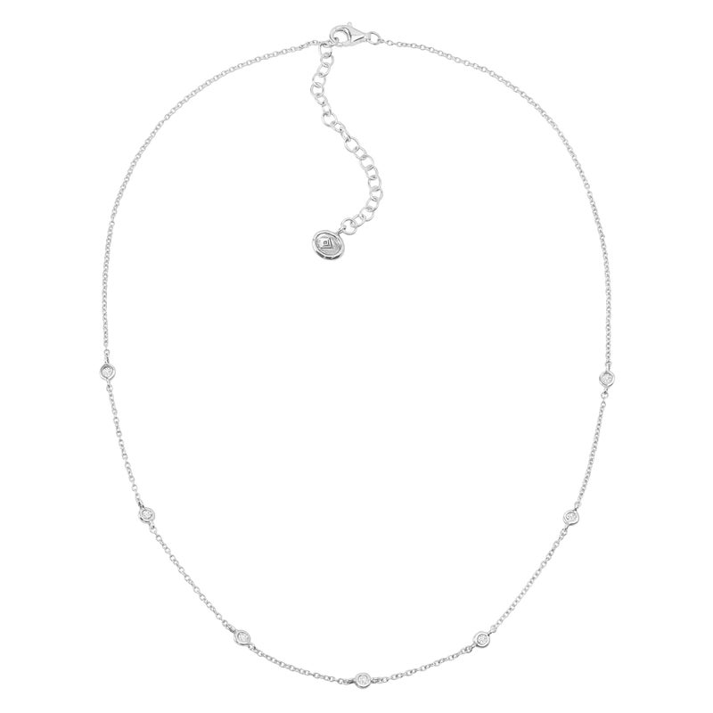 Silpada 'Allium' Circular Station Necklace with Cubic Zirconia in Sterling Silver, 16" + 2" - Image 3